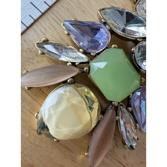 Stella & Dot Mae Trellis Statement Necklace Gold Chain Multicolor Gemstones 13.5 - Picture 10 of 12